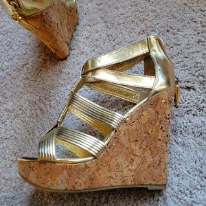 Gold Wedge Heels